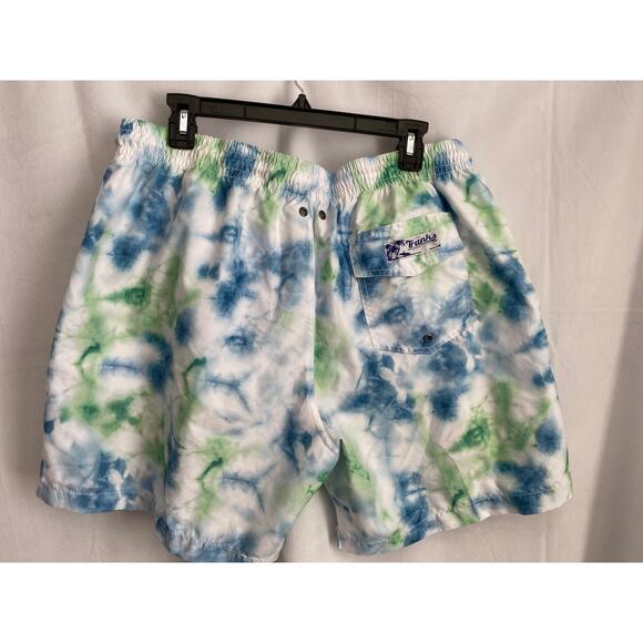 Blue and Green Tie-Dye Swim Trunks - Picture 3 of 7